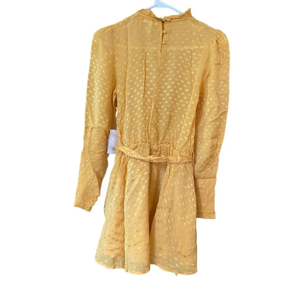 Tularosa‎ Gianna Mini Dress in Mustard Size Large NWT (12-10)